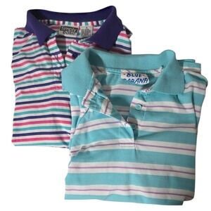 Vtg 90s Striped Polo Bundle (2) Retro Grandpa Core Boxy Fit M